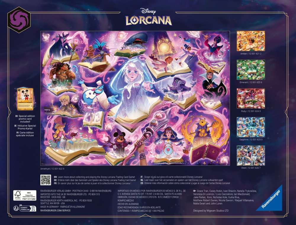Puzzle 1000 Piezas Amethyst Disney Lorcana Ravensburger + Carta Promocional Mickey