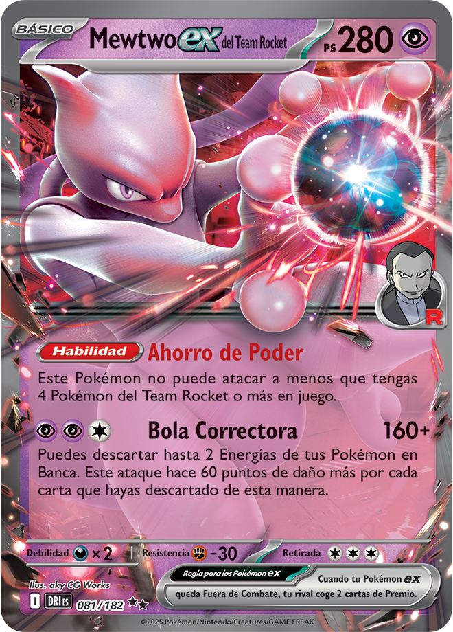 Caja Team Rocket's Mewtwo EX Pokemon