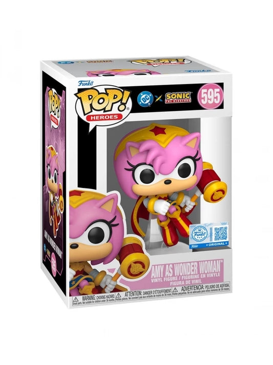Funko POP! #595 Amy Rose Wonder Woman  Edición Exclusiva Sonic x DC Comics
