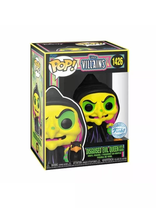 Funko Pop! #1426 Exclusivo Disguised Evil Queen con Raven (Black Light) Disney Villains